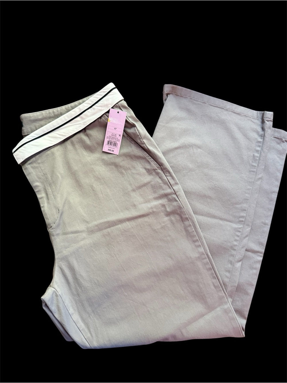 Wild Fable Grey Straight Leg Pants w/Contrasting Waistband NWT Size 17